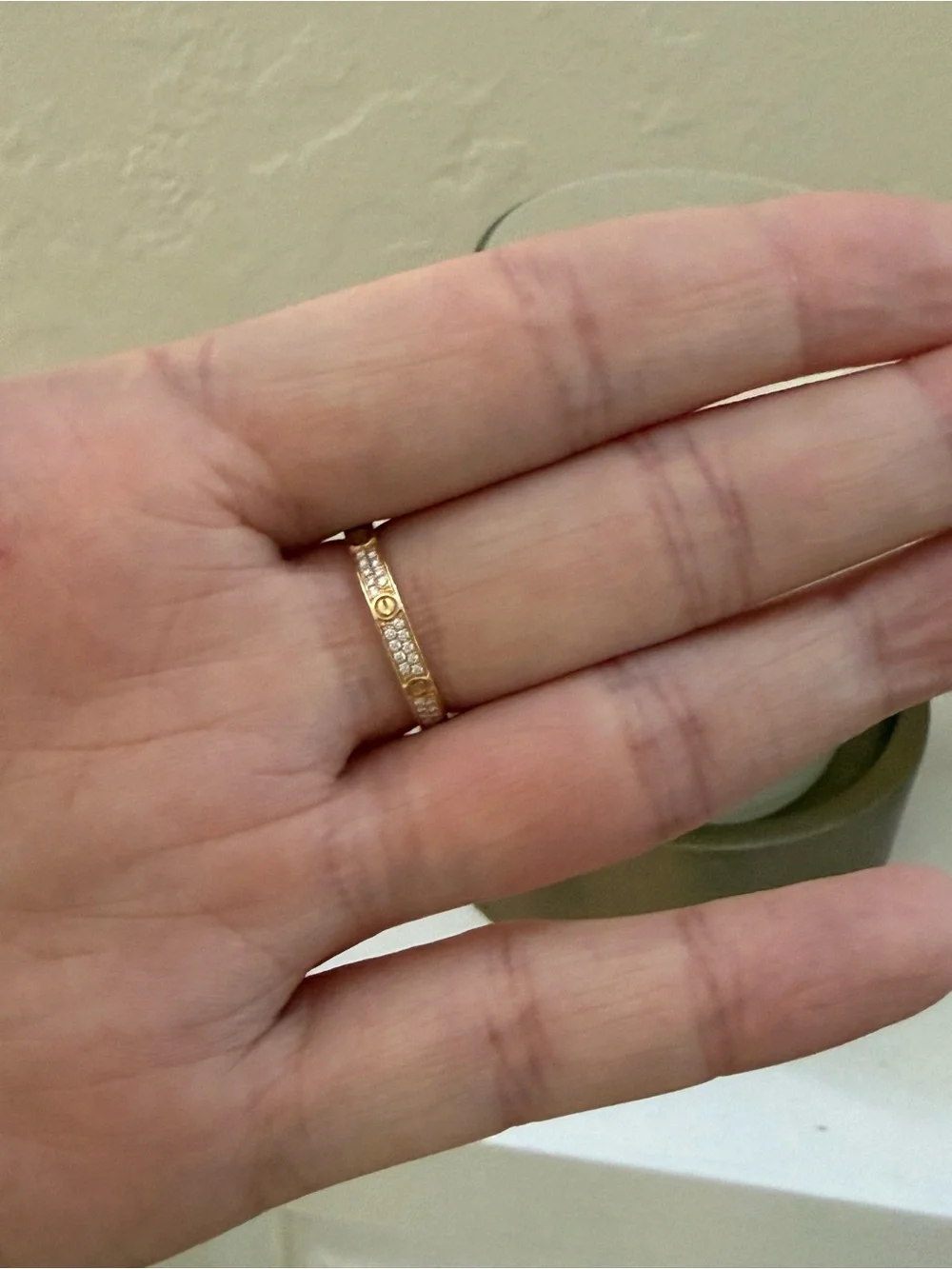 Brand new Cartier Gold Diamond Pavé Love Band
